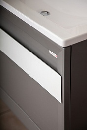 Бриклаер Мебель для ванной Берлин 70 оникс серый с белой ручкой – фотография-11